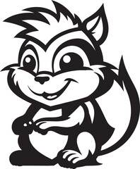 Chipmunk Friendly Animal Logo Icon Black Vector Chipmunk Playful Animal Logo Icon Black Vector