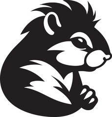 Black Chipmunk Logo Design Chipmunk Logo for Business