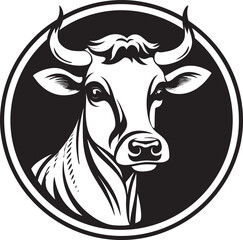 Black Dairy Cow Logo Vector for Business Vector Dairy Cow Logo Black for Business