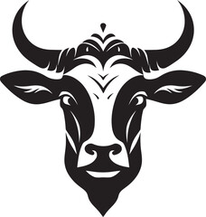 Vector Dairy Cow Logo Black for Business Dairy Cow Logo Icon Black Vector for Website