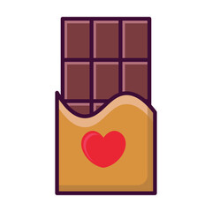 Chocolate bar with squares in wrapper icon vector on trendy design