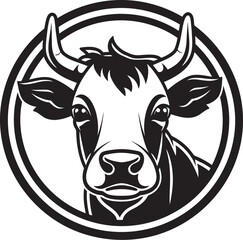 Black Dairy Cow Logo Vector for App Vector Dairy Cow Logo Black for App