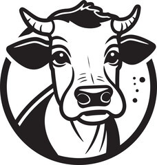 Dairy Cow Black Vector Logo for Social Media Black Dairy Cow Logo Vector for Social Media