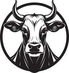 Dairy Cow Logo Icon Black Vector for Website Dairy Cow Black Vector Logo for Website