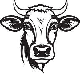 Dairy Cow Black Vector Logo for Print Black Dairy Cow Logo Vector for Print