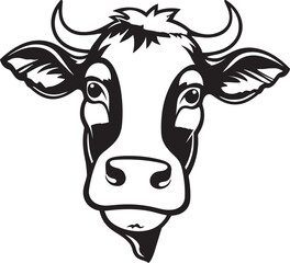 Vector Dairy Cow Logo Black for Print Dairy Cow Logo Icon Black Vector for Web