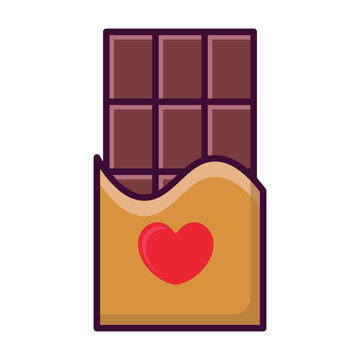 chocolate bar with red heart clip art preview