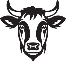 Dairy Cow Logo Icon Black Vector for Creative Business Dairy Cow Black Vector Logo for Creative Business