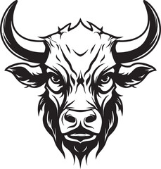 Black Dairy Cow Logo Vector for Gaming Business Vector Dairy Cow Logo Black for Gaming Business