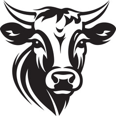 Vector Dairy Cow Logo Black for Web Dairy Cow Logo Icon Black Vector for Mobile