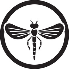 Lunar Luster Black Vector Icon Astral Dragonfly Insignia