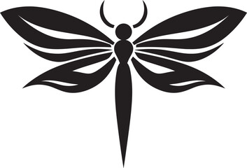 Celestial Flutter Black Vector Icon Wings of the Night Emblem