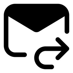 Outbound mail glyph icon