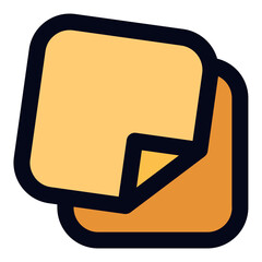 Sticky note filled line icon