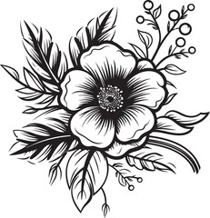 Black Floral Icon to Create a Farmhouse Design Black Floral Icon to Create a Shabby Chic Design