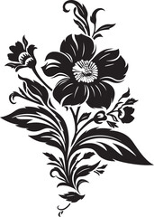 Black Floral Icon to Create a Coastal Design Black Floral Icon to Create a Nautical Design