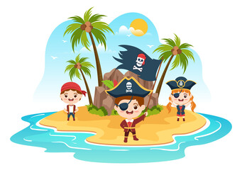 Obraz na płótnie Canvas Pirate Cartoon Illustration