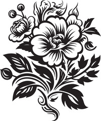 Black Floral Icon to Create an Anime Design Black Floral Icon to Create a Video Game Design