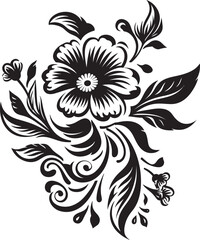 Black Floral Icon to Create a Product Design Black Floral Icon to Create a Packaging Design