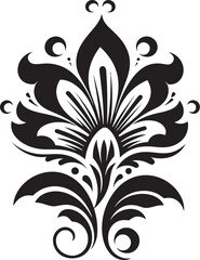 Black Floral Icon to Create a Packaging Design Black Floral Icon to Create a Label Design