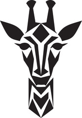 Striking Giraffe Silhouette Icon Design Noble Necked Beauty Vector Logo