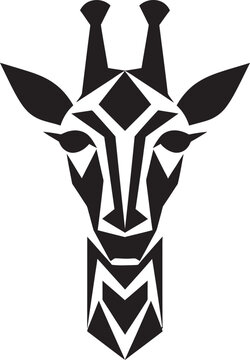 Striking Giraffe Silhouette Icon Design Noble Necked Beauty Vector Logo © BABBAN
