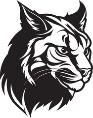 Iconic Lynx in Monochrome Vector Symbol Wild Beauty in Black Lynx Logo