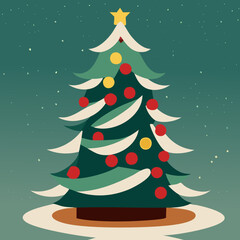 christmas tree with snowflakes