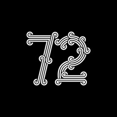 the logo consists of the number 2 and 7 combined. Outline and elegant.