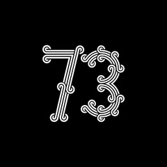 the logo consists of the number 3 and 7 combined. Outline and elegant.
