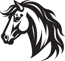 Graceful Mustang Majesty Logo in Black Iconic Horse in Monochrome Vector Symbol