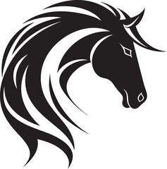 Grace and Power Black Mustang Emblem Elegance in Simplicity Iconic Horse