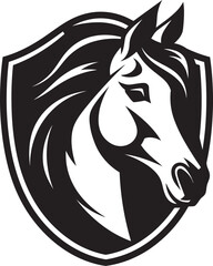Galloping Freedom Black Horse Emblem Emblematic Equine Excellence Logo Symbol