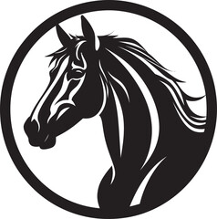 Simplistic Beauty in Black Equestrian Icon Steed Silhouette Majesty Minimalist Emblem