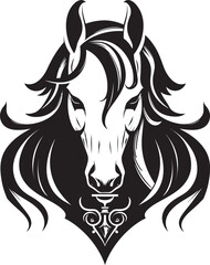 Simplistic Mustang Excellence Black Logo Icon Graceful Stallion Majesty Emblematic Symbol