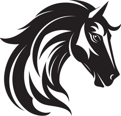 Wildlifes Equine Elegance Monochrome Art Riders Serenity in Black Horse Vector