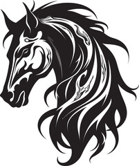 Graceful Stallion Majesty Emblematic Symbol Wildlifes Equine Elegance Monochrome Art