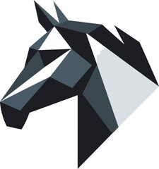 Majestic Gallop Iconic Black Stallion Regal Horse Majesty Emblematic Logo