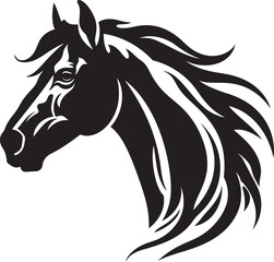 Emblematic Equine Excellence Logo Symbol Riders Serenity Monochromatic Horse Icon