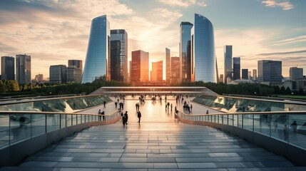 Obraz premium Dynamic Business Meeting in La Défense: A Symbol of Trust, Teamwork, and Success