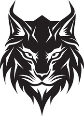 Serenity in Black and White Lynx Symbol Graceful Feline Silhouette Iconic Emblem