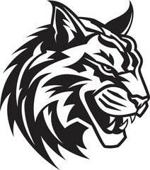 Stalkers Serenity in Black Emblematic Icon Majestic Wildcat Excellence Monochrome Logo