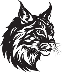 Noble Lynx Emblem Monochromatic Symbol Prowler Silhouette Majesty Logo Art