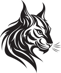 Regal Lynx Majesty Emblematic Logo Simplistic Beauty in Black Wildcat Icon