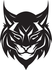 Stealthy Hunter Black Lynx Emblem Emblematic Wildcat Excellence Logo Symbol