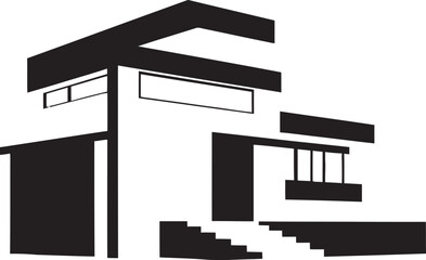 Modern Villa Excellence Luxury Realty Simplistic Luxury Living Villa Vector Design