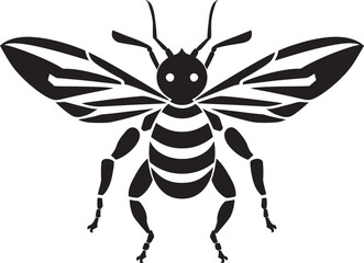 Emblematic Insect Excellence Mascot Symbol Serenity in Monochrome Hornet Icon Design