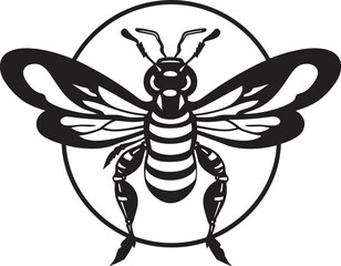 Wildlifes Grace in Simplicity Vector Hornet Iconic Sting Majesty Monochrome Design