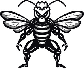 Noble Swarm Majesty Monochromatic Symbol Regal Predation Iconic Hornet Emblem