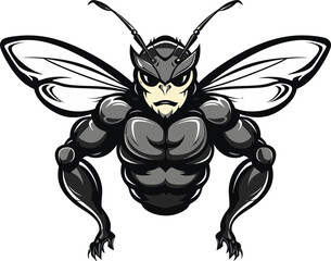 Regal Majesty in Simplicity Monochrome Logo Minimalistic Hornet Emblem Wildlife Symbol